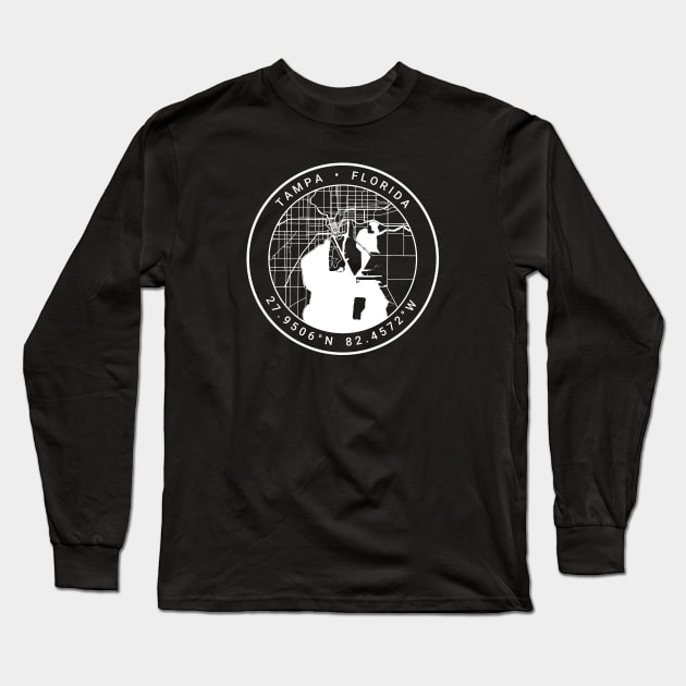 Tampa Map Long Sleeve T-Shirt by Ryan-Cox